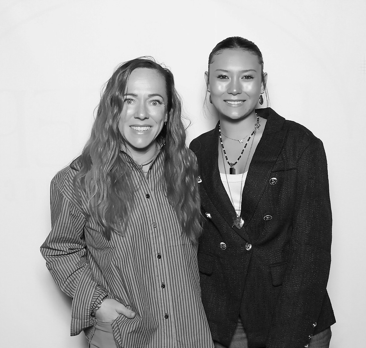 mom and daughter smiling happy